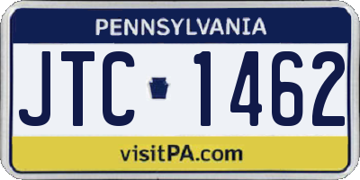 PA license plate JTC1462