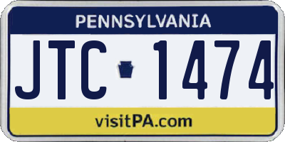 PA license plate JTC1474