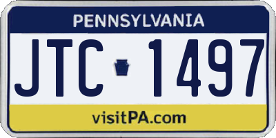 PA license plate JTC1497