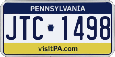 PA license plate JTC1498
