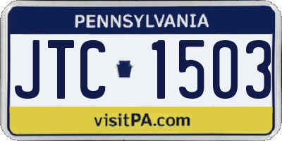 PA license plate JTC1503