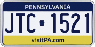 PA license plate JTC1521