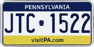 PA license plate JTC1522