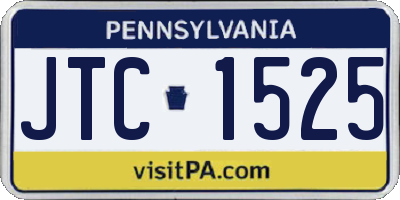 PA license plate JTC1525
