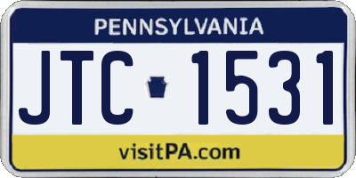 PA license plate JTC1531