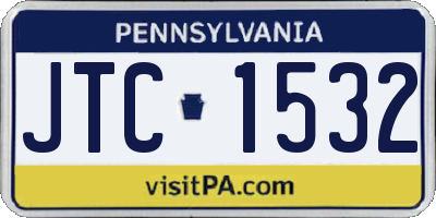 PA license plate JTC1532