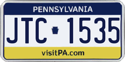 PA license plate JTC1535