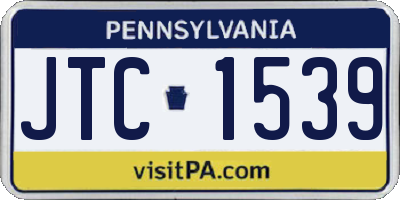 PA license plate JTC1539