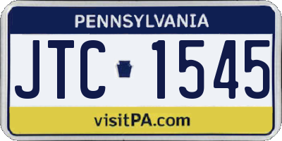PA license plate JTC1545