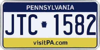 PA license plate JTC1582