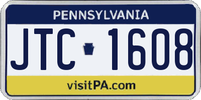 PA license plate JTC1608