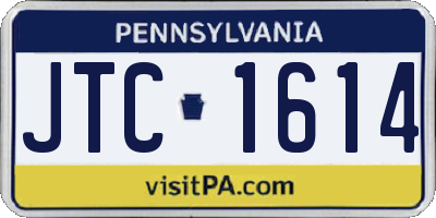 PA license plate JTC1614