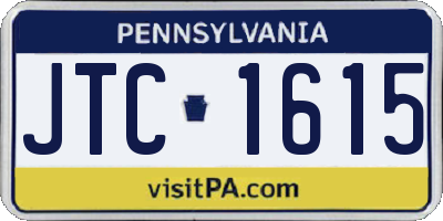 PA license plate JTC1615