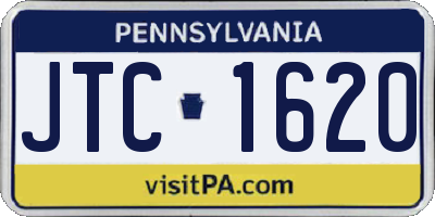 PA license plate JTC1620
