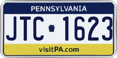 PA license plate JTC1623
