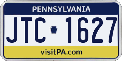 PA license plate JTC1627