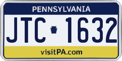 PA license plate JTC1632