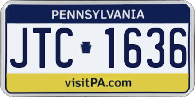 PA license plate JTC1636