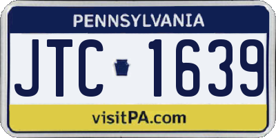 PA license plate JTC1639