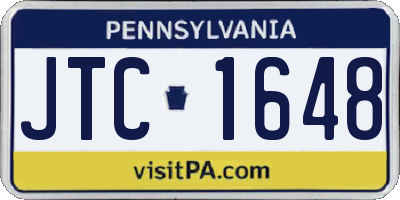 PA license plate JTC1648