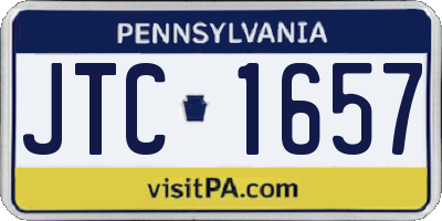 PA license plate JTC1657