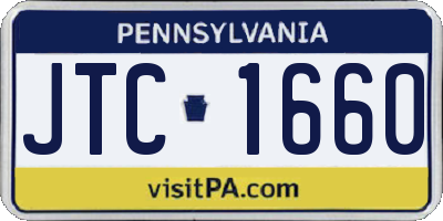 PA license plate JTC1660