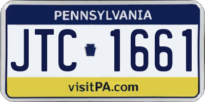 PA license plate JTC1661