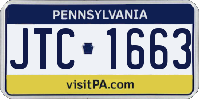 PA license plate JTC1663