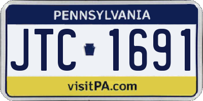 PA license plate JTC1691