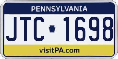 PA license plate JTC1698