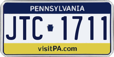 PA license plate JTC1711