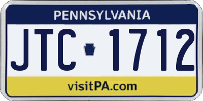 PA license plate JTC1712