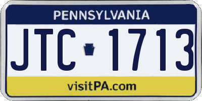PA license plate JTC1713