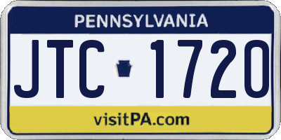 PA license plate JTC1720
