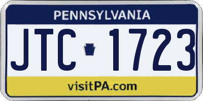 PA license plate JTC1723
