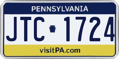 PA license plate JTC1724