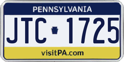 PA license plate JTC1725