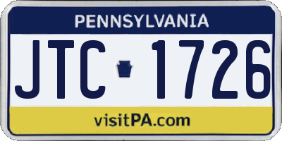 PA license plate JTC1726