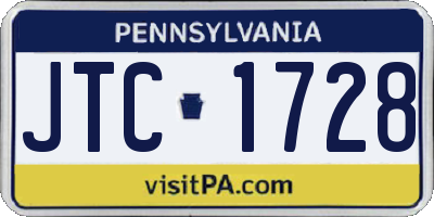 PA license plate JTC1728