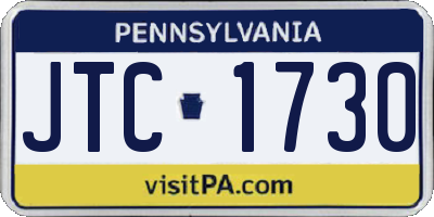 PA license plate JTC1730
