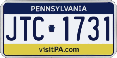 PA license plate JTC1731