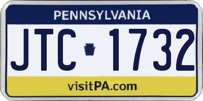 PA license plate JTC1732