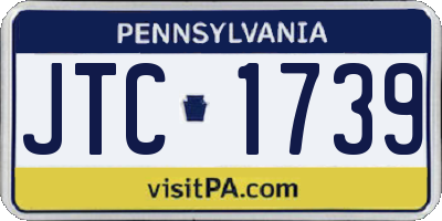 PA license plate JTC1739