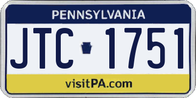 PA license plate JTC1751