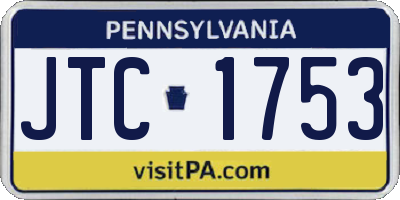 PA license plate JTC1753