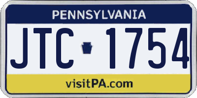 PA license plate JTC1754