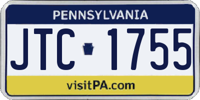 PA license plate JTC1755