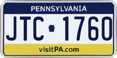 PA license plate JTC1760
