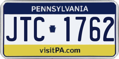 PA license plate JTC1762