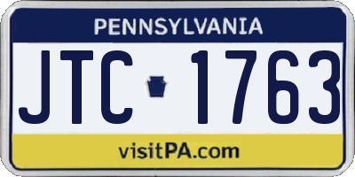 PA license plate JTC1763